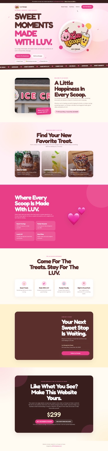 Luv Scoops website concept