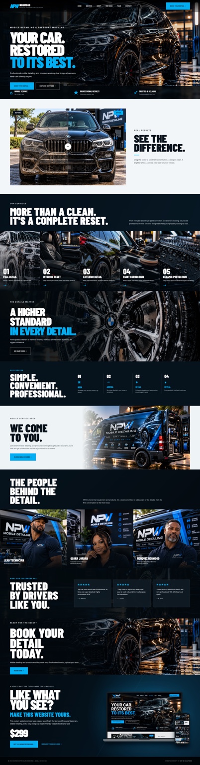 NPW Mobile Detailing website concept