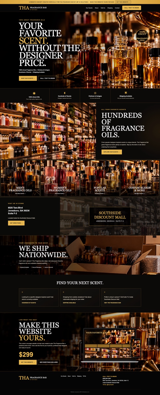 Tha Fragrance Bar website concept
